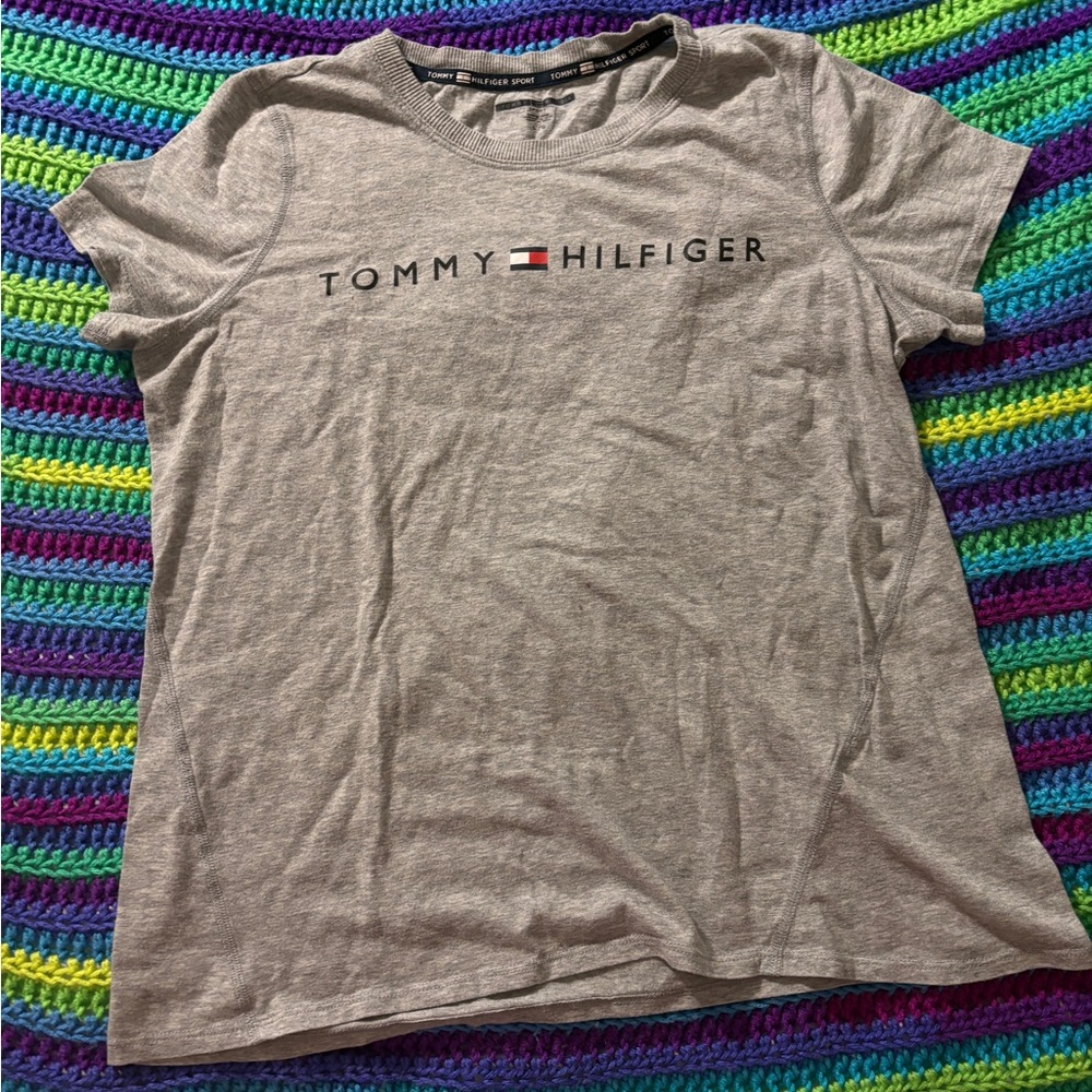 Tommy Hilfiger Sport Grey Tshirt Girls Large L Kids